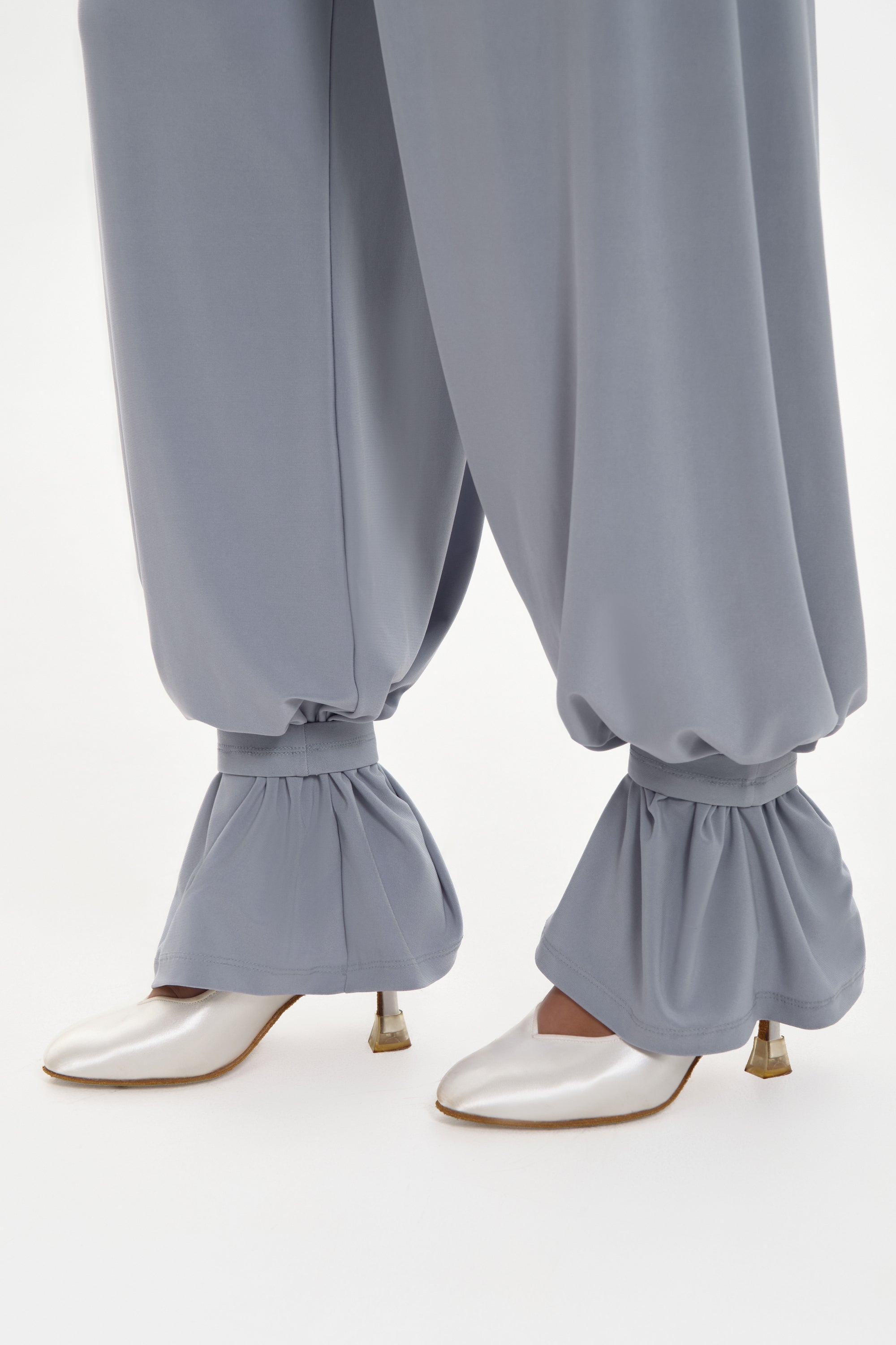Soft Grey ankle straps for trousers