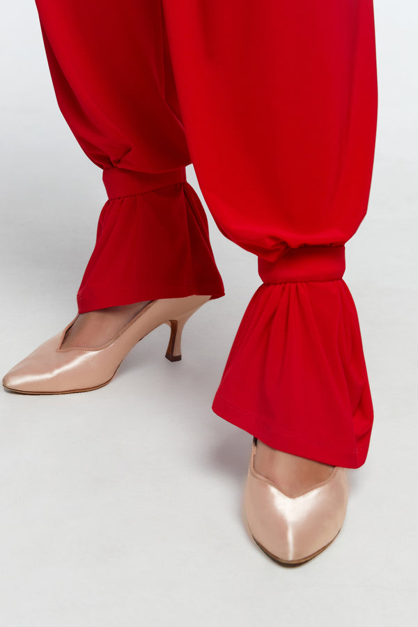 Red ankle straps for trousers